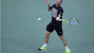 Adrian Mannarino en su partido ante Zverev. Fuente: Getty