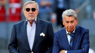 Ilie Nastase y Manolo Santana en el Mutua Madrid Open. Fuente: Getty