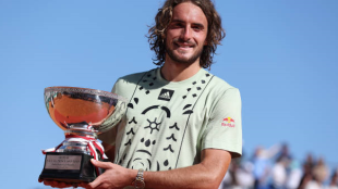 Stefanos Tsitsipas en el Masters 1000 de Montecarlo. Foto: getty