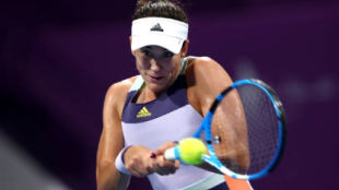 Garbiñe Muguruza durante su duelo. Fuente: Getty Images