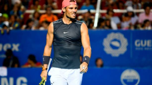 Nadal entrena en la Pista Central previo a su primera ronda. Foto: Getty Images