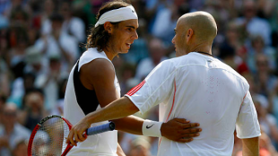 Nadal y Agassi en Wimbledon. Fuente: Getty