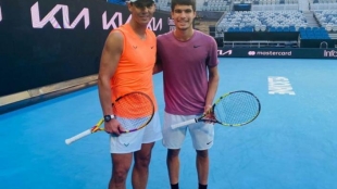 Nadal-Alcaraz, presente contra futuro. Foto: Instagram
