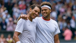 Rafa Nadal y Tsonga en Wimbledon 2019