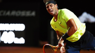 Nadal en su partido de ayer. Fuente: Getty