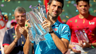 Novak Djokovic tras ganar Indian Wells 2016. Foto: getty