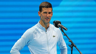 Novak Djokovic tras vencer a Roman Safiullin en Tel Aviv. Foto: Getty