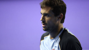 Guido Pella disputando un encuentro oficial. Fuente: Getty. 