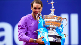 El mordisco del campeón, Rafa Nadal. Fuente: Getty