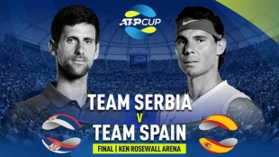 Nadal y Djokovic se medirán en la final de la ATP Cup. Fuente: ATP Cup
