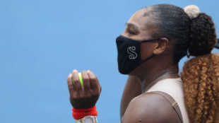 Serena Williams tras vencer. Fuente: Getty