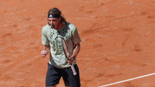 Stefanos Tsitsipas en el Masters 1000 de Roma 2022. Foto: Getty