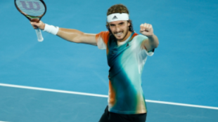 Stefanos Tsitsipas en el Open de Australia. Foto: Getty