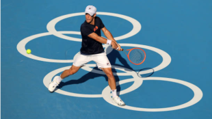 Diego Schwartzman entrena en Tokio. Fuente: Getty