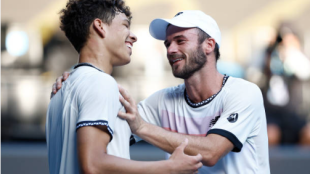 Ben Shelton y Tommy Paul tras sus cuartos de final en Australia. Fuente: Getty
