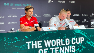 David Ferrer, Alejandro Davidovich y Marcel Granollers en la Copa Davis de Valencia. Fuente: Punto de Break