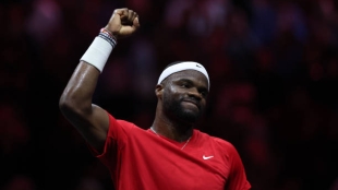 Frances Tiafoe, diversión en Laver Cup 2023. Foto: gettyimages