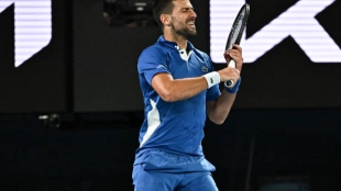 Novak Djokovic, frustrado por nivel de juego. Foto: gettyimages