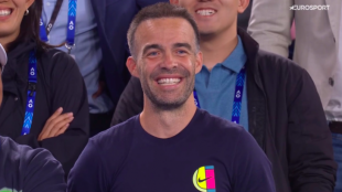 Pere Riba, técnico de Qinwen Zheng. Fuente: Eurosport