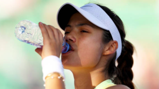 Emma Raducanu durante un entrenamiento. Fuente: Getty
