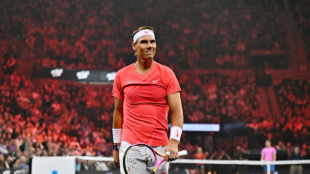 Rafael Nadal en la exhibición de Las Vegas. Foto: Getty