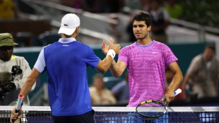 Grigor Dimitrov habla tras ganar a Alcaraz. Foto: gettyimages