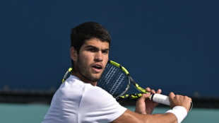 Carlos Alcaraz en el Miami Open 2024. Foto: Getty