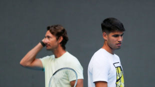 Juan Carlos Ferrero y Carlos Alcaraz. Foto: Getty