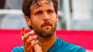 Joao Sousa en su retirada en Estoril. Fuente: Getty