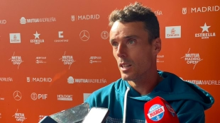 Roberto Bautista hablando con los medios en el Mutua Madrid Open. Fuente: Punto de Break