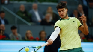 Carlos Alcaraz entrena. Foto: gettyimages