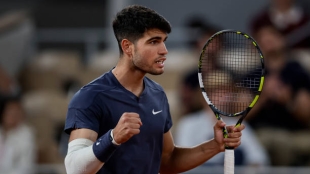 Carlos Alcaraz en Roland Garros 2024. Foto: Getty