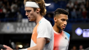 Andrey Rublev y Felix Auger-Aliassime. Foto: Getty