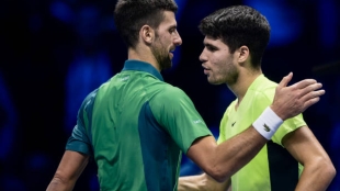 Novak Djokovic y Carlos Alcaraz. Foto: Getty