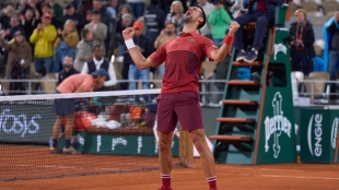 Novak Djokovic en Roland Garros 2024. Foto: Getty