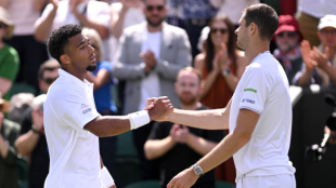 Los bonitos gestos de Fils tras la retirada por lesión de Hurkacz. Foto: Gettyimages