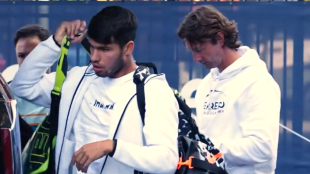 Carlos Alcaraz and Juan Carlos Ferrero 2024. Photo: @usopen