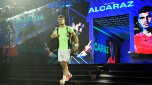 Alcaraz, in a previous appearance at the past ATP Finals.