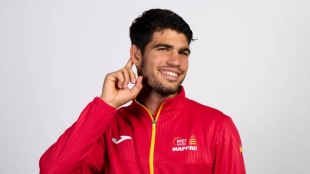 Carlos Alcaraz in Davis Cup 2024. Photo: gettyimages.