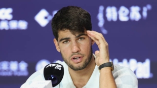 Carlos Alcaraz, in Beijing 2024. Photo: gettyimages