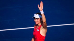 Elena Rybakina, baja en Pekín. Foto: gettyimages