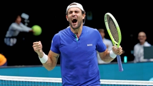 Matteo Berrettini in the 2024 Davis Cup. Photo: Getty