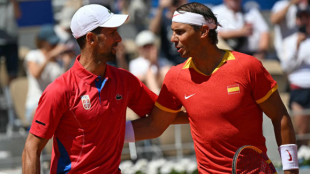 Novak Djokovic and Rafa Nadal at the Paris 2024 Olympic Games. Photo: Getty