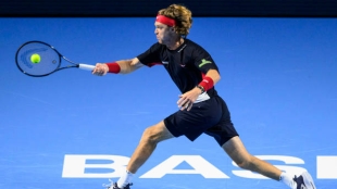 Andrey Rublev at the ATP Basel 2024. Photo: Getty