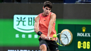 Carlos Alcaraz at the ATP in Shanghai 2024. Photo: Getty