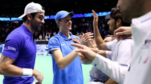 Matteo Berrettini and Jannik Sinner in the 2024 Davis Cup. Photo: getty