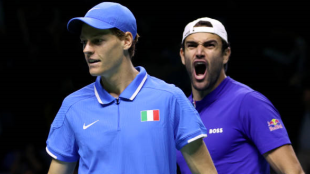 Jannik Sinner and Matteo Berrettini in the 2024 Davis Cup. Photo: Getty
