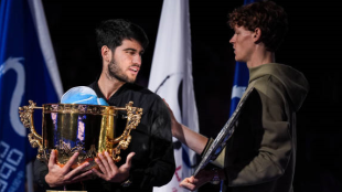 Carlos Alcaraz and Jannik Sinner in 2024. Photo: Getty