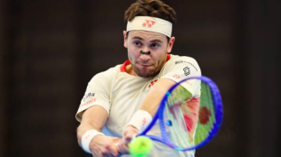 Casper Ruud competing in the Davis Cup. Source: Getty