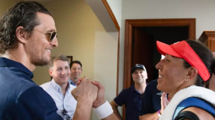 Matthew McConaughey and Jessica Pegula, new friends in Austin. Source: WTA